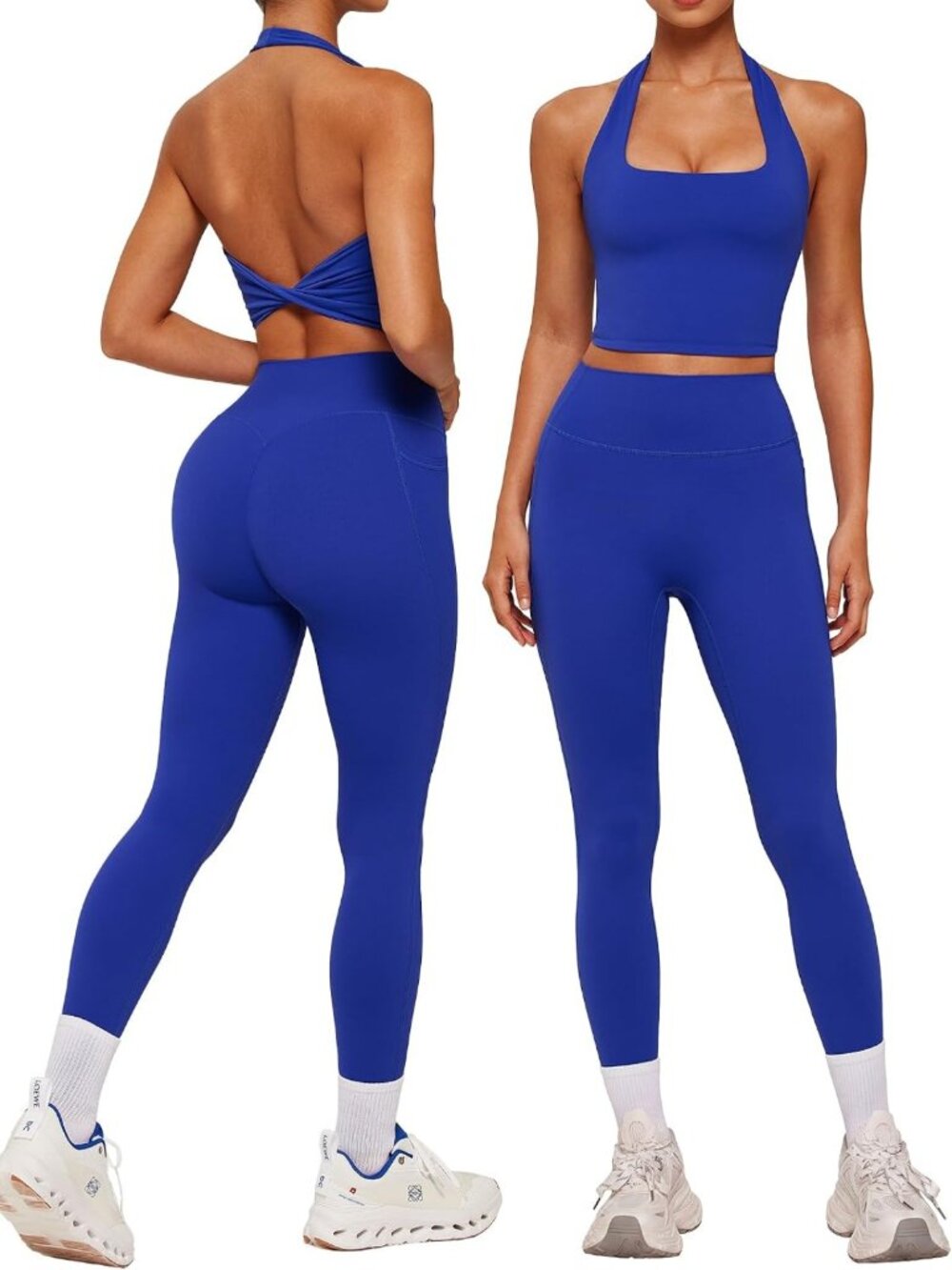 Halter Neck Workout Set for Women | Stylish Pilates & Gym Activewear Outfit